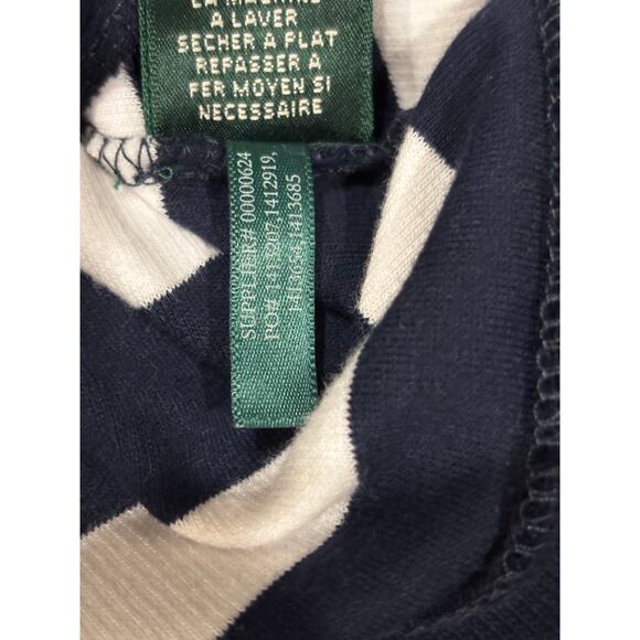Lauren Ralph Lauren Navy & White Striped Rope Toggle Cardigan SZ L - Picture 5 of 5